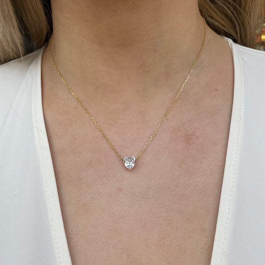 Sunshine Heart CZ Necklace - John Ross Jewellers