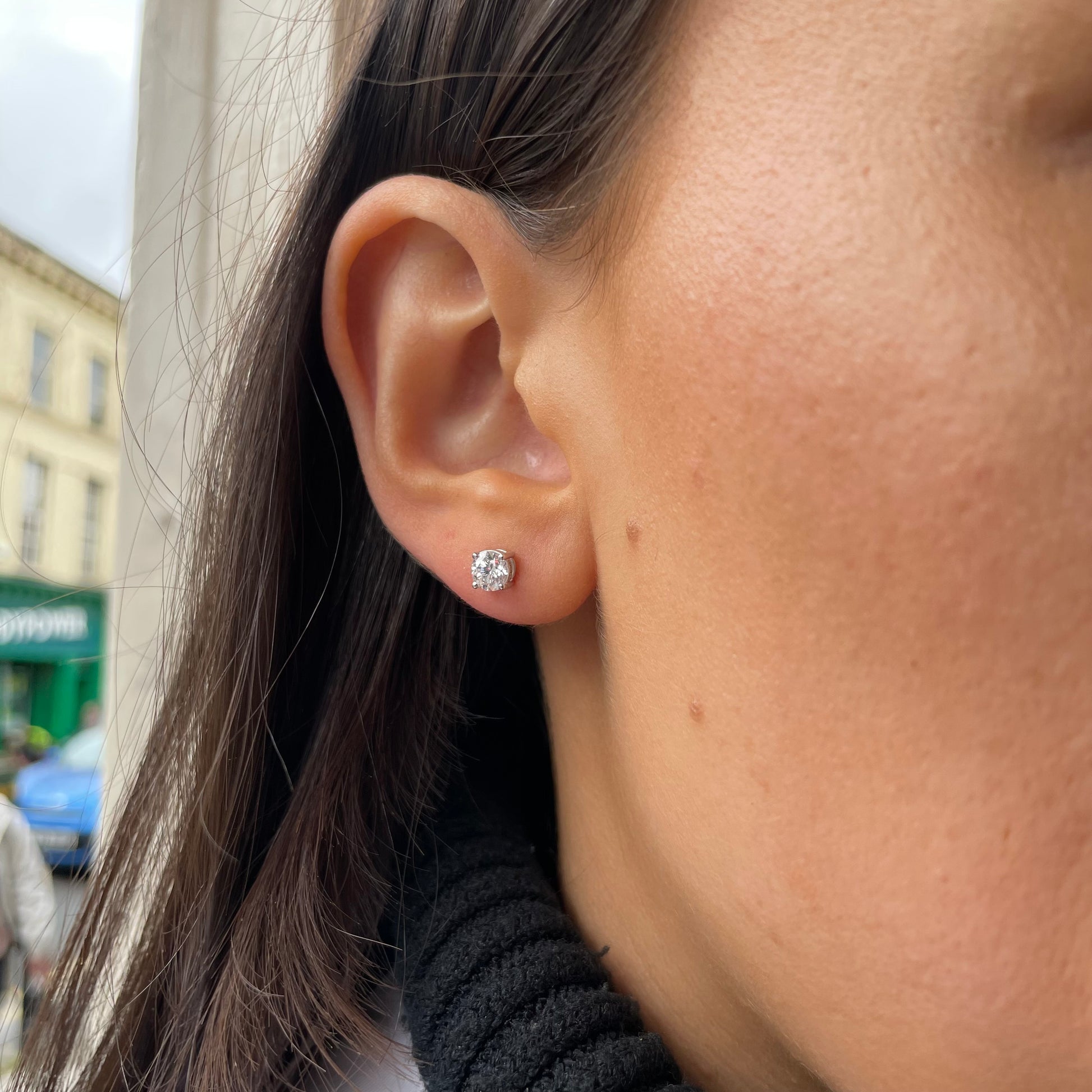 Platinum 1.00ct Stud Earrings | Lab Grown - John Ross Jewellers