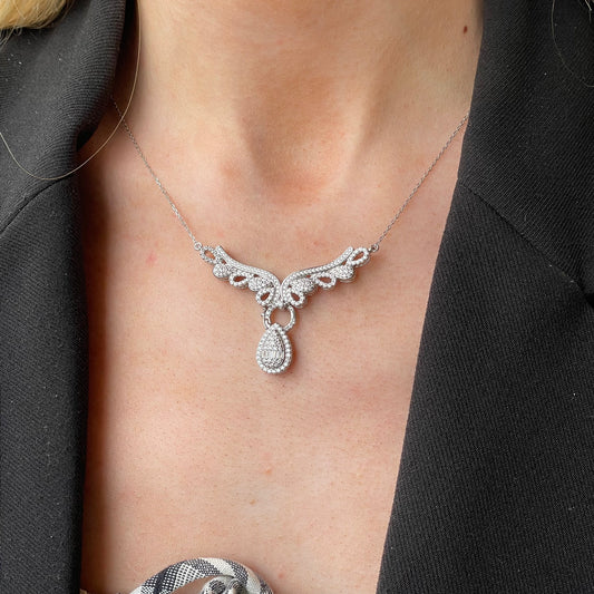 Silver CZ Statement Necklace - John Ross Jewellers