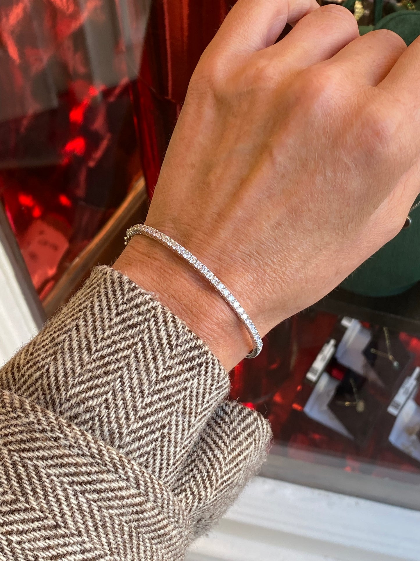 Platinum Lab Diamond Set Bangle | 2.00ct