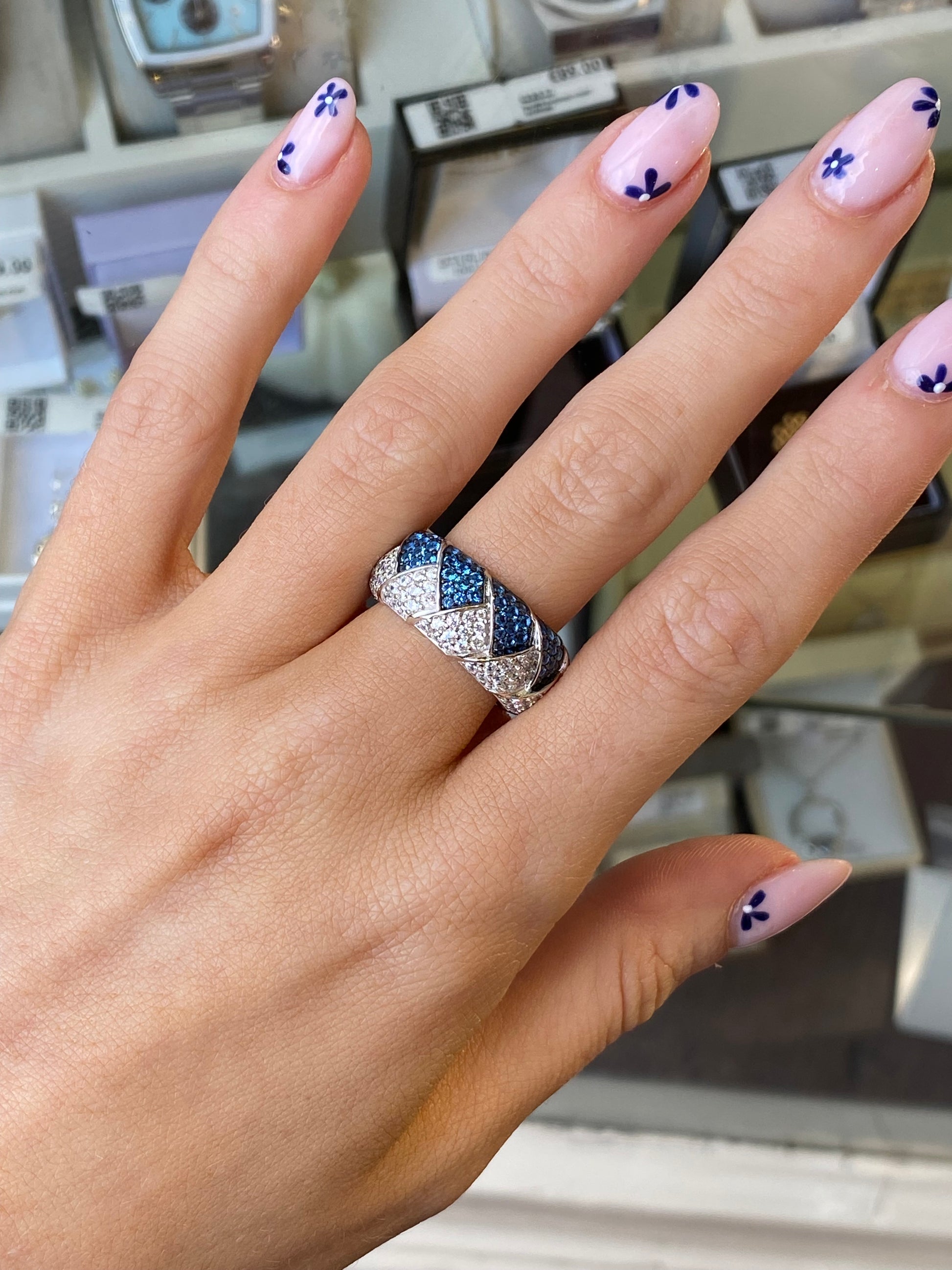 Silver Woven CZ Ring - John Ross Jewellers
