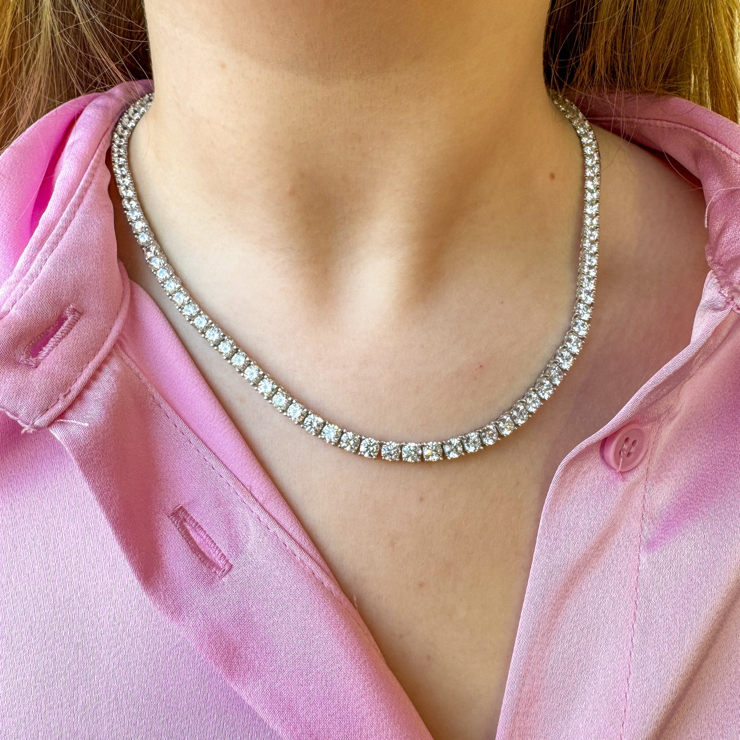 Silver Bridal Jewellery Set: CZ Line Necklace, Bracelet & Drop Earrings - John Ross Jewellers