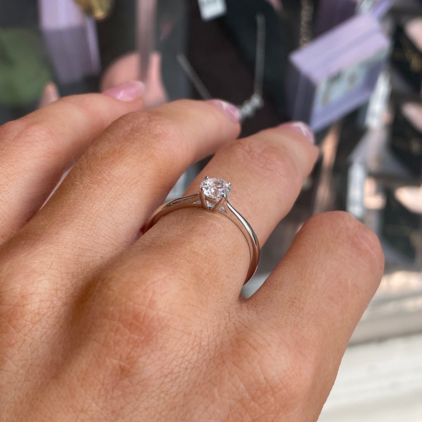Silver 5mm CZ Solitaire Ring | C Flawless - John Ross Jewellers