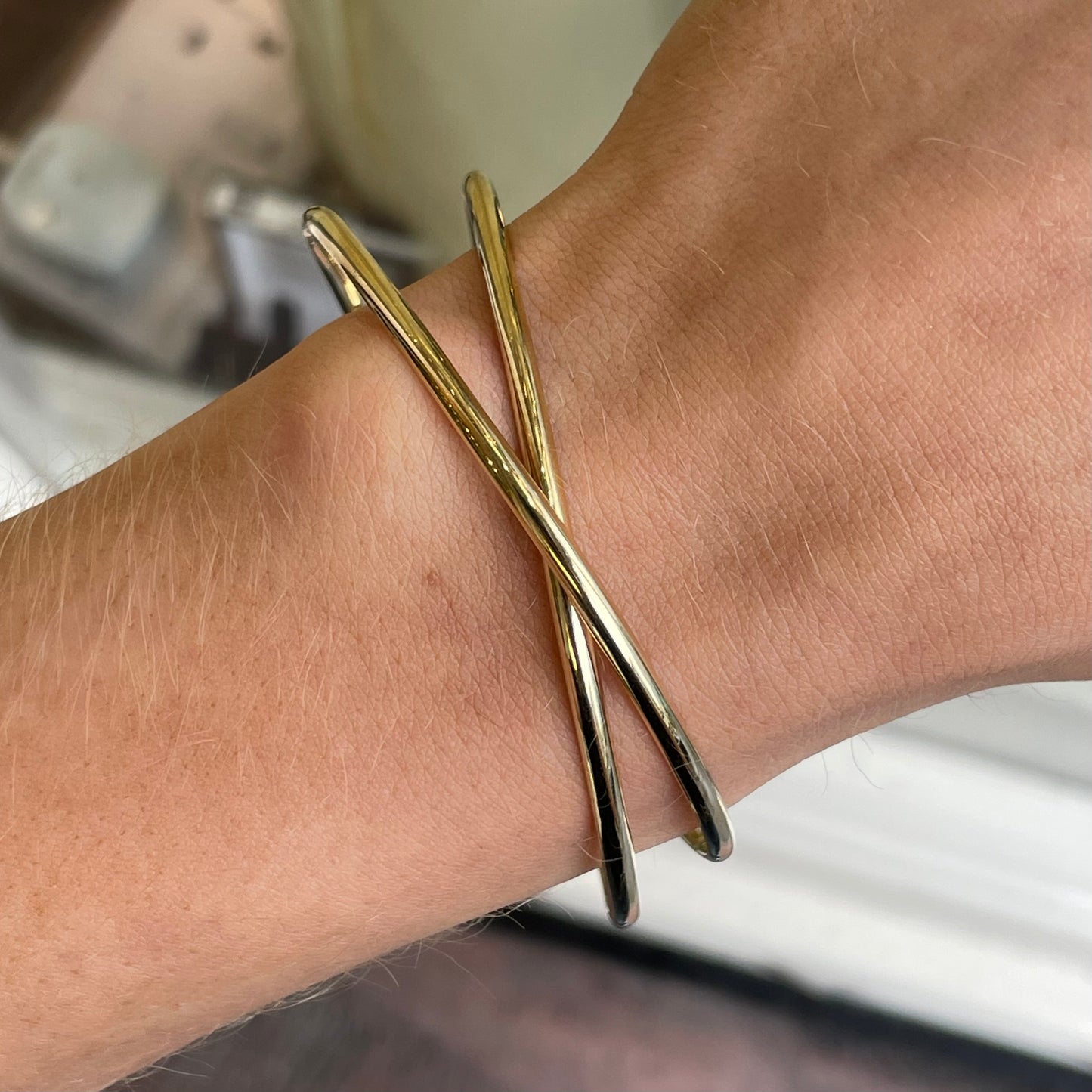9ct Gold Double Bangle