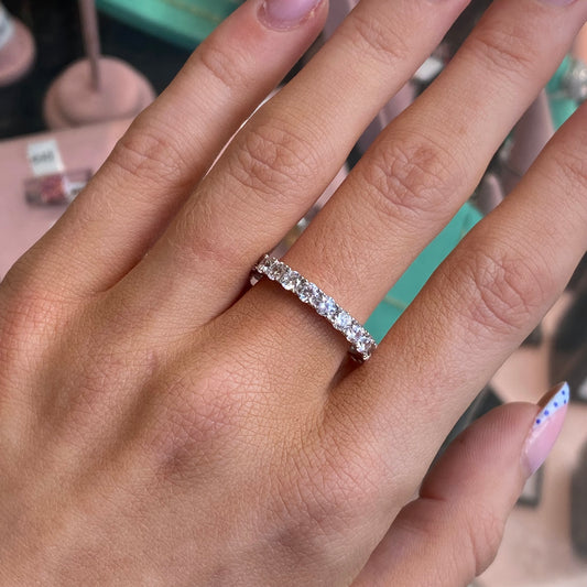 Silver Trisha ring by Comero featuring a sleek band with minimalist design and subtle shine.