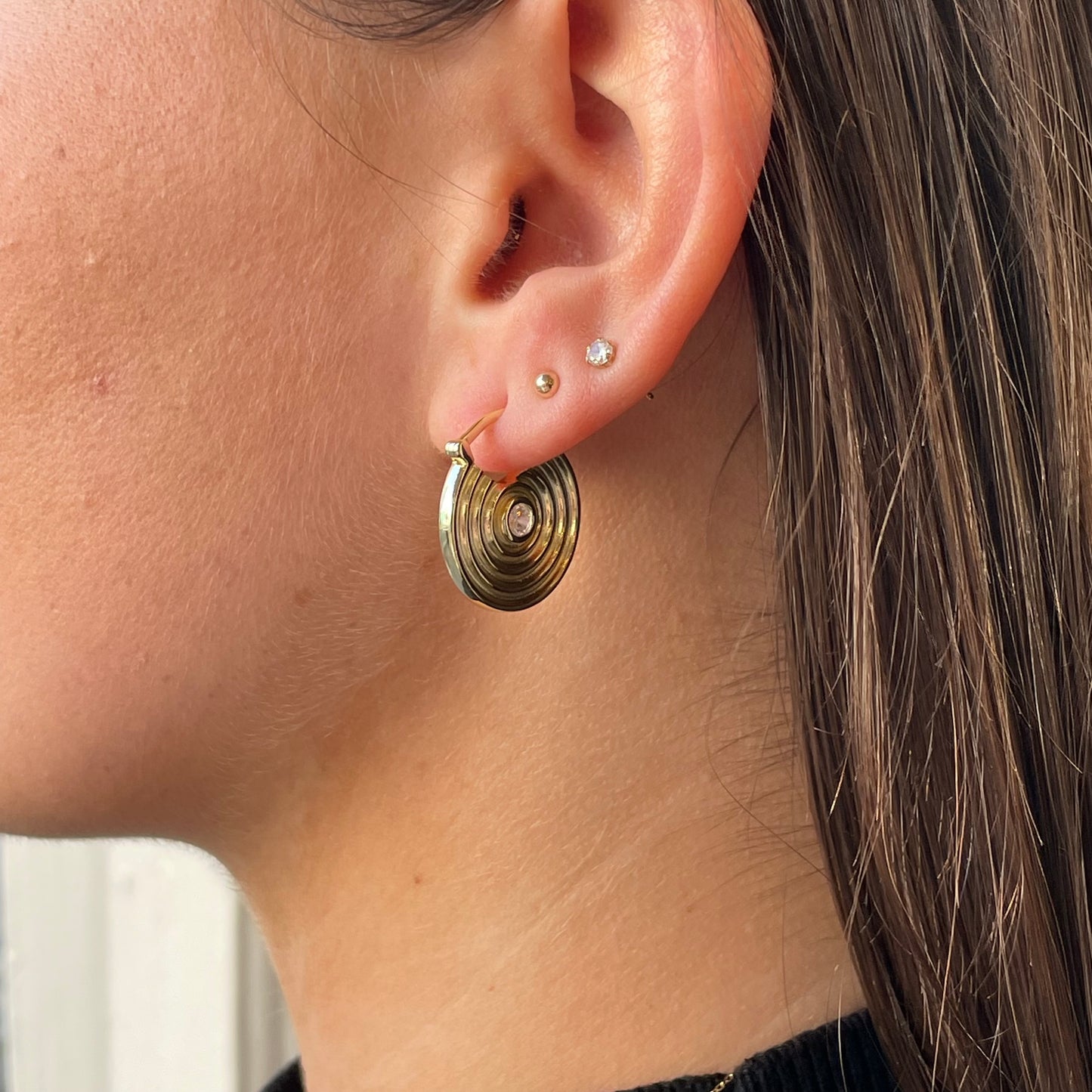 Sunshine Gadroon CZ Dramatic Hoop Earrings - John Ross Jewellers