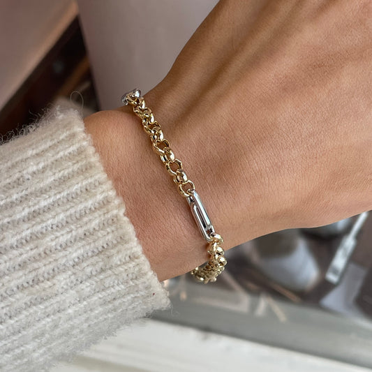 Sunshine Two Tone Bracelet | 21cm - John Ross Jewellers