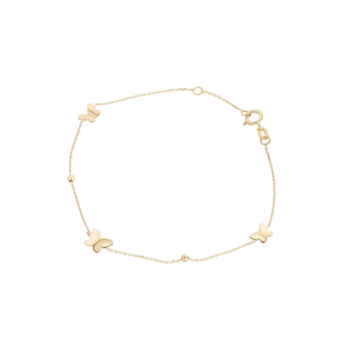 9ct Gold Three Butterflies Bracelet - John Ross Jewellers