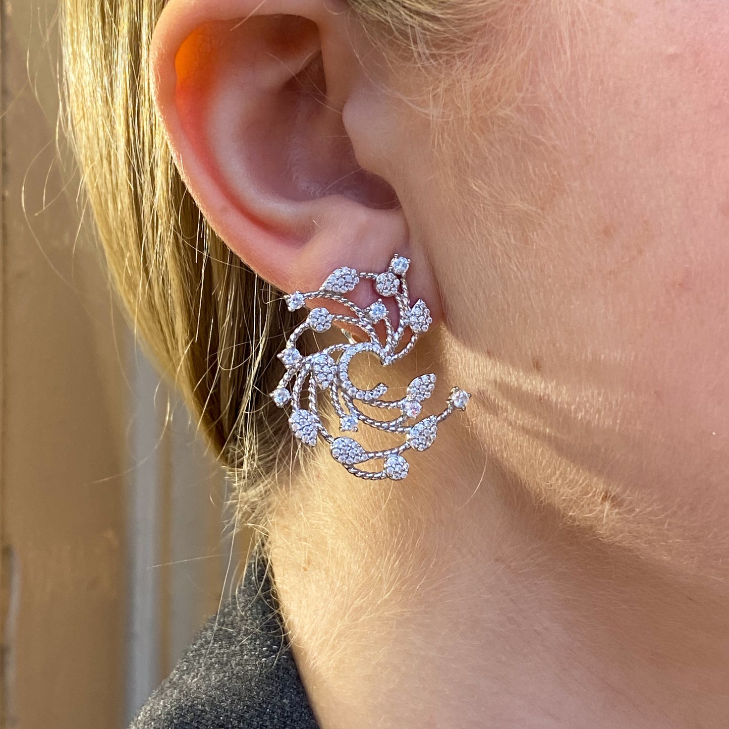 Silver Gracie Winged Stud Earrings - John Ross Jewellers