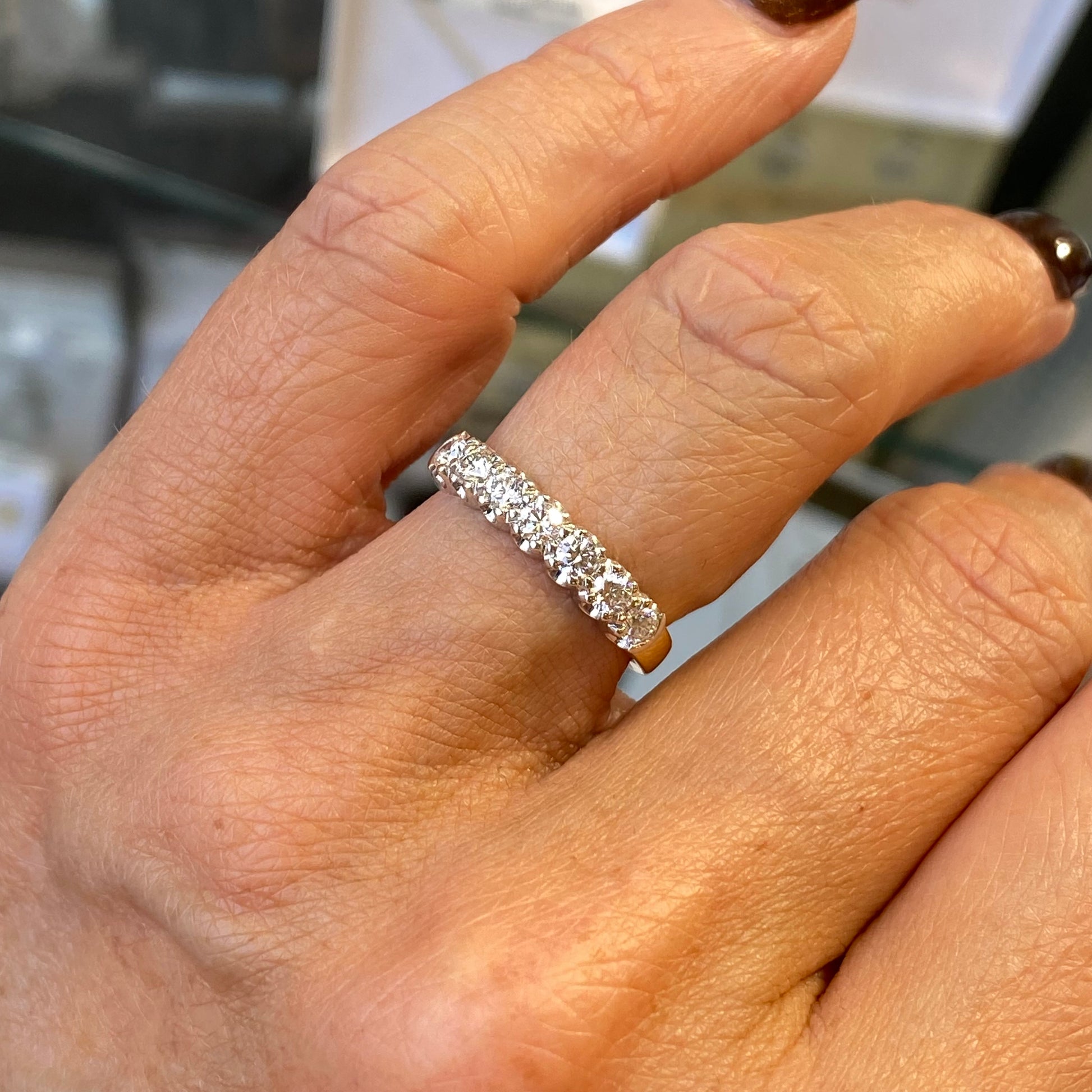 18ct Gold Seven Stone Diamond Eternity Ring | 0.60ct - John Ross Jewellers