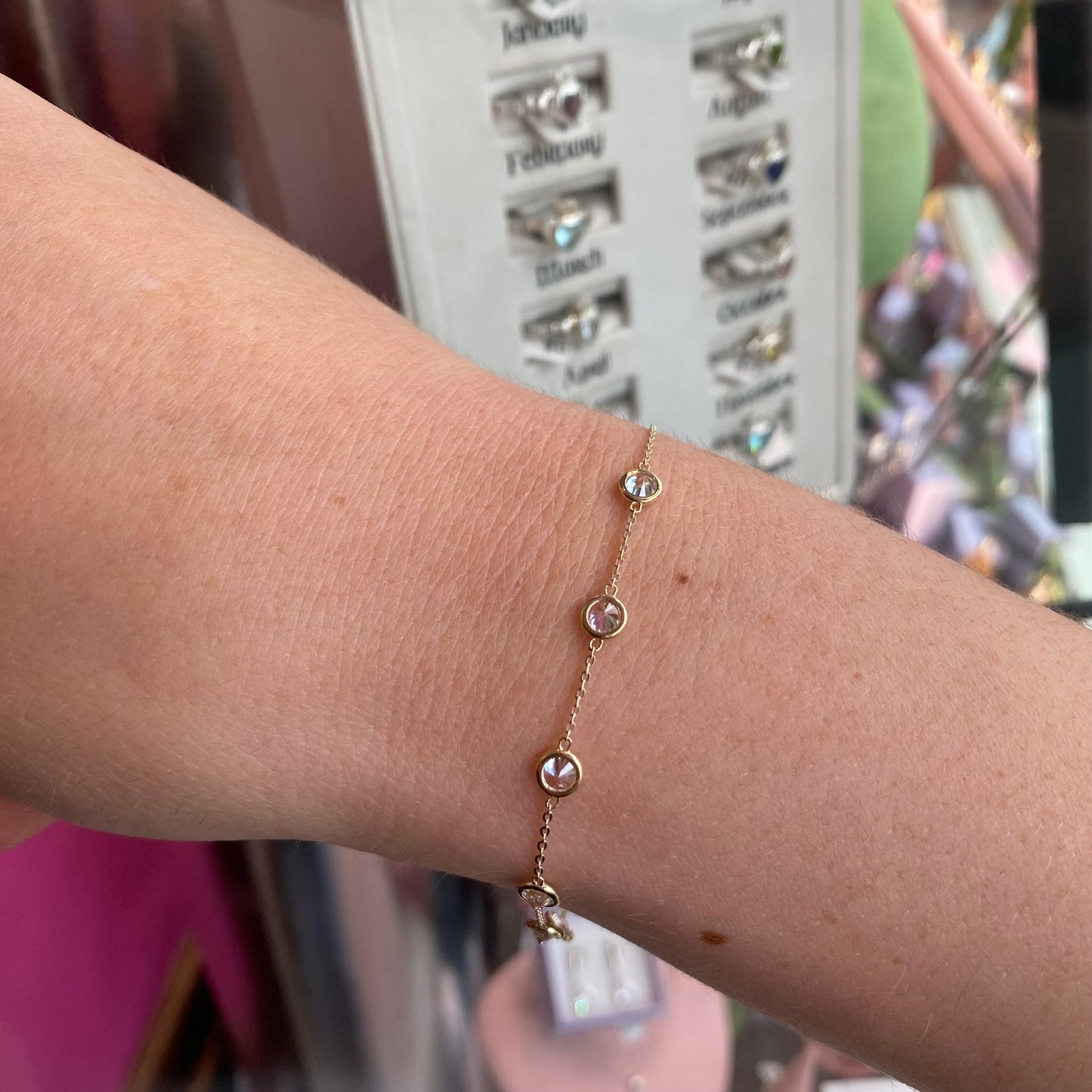 9ct Gold Seven CZ Bracelet - John Ross Jewellers