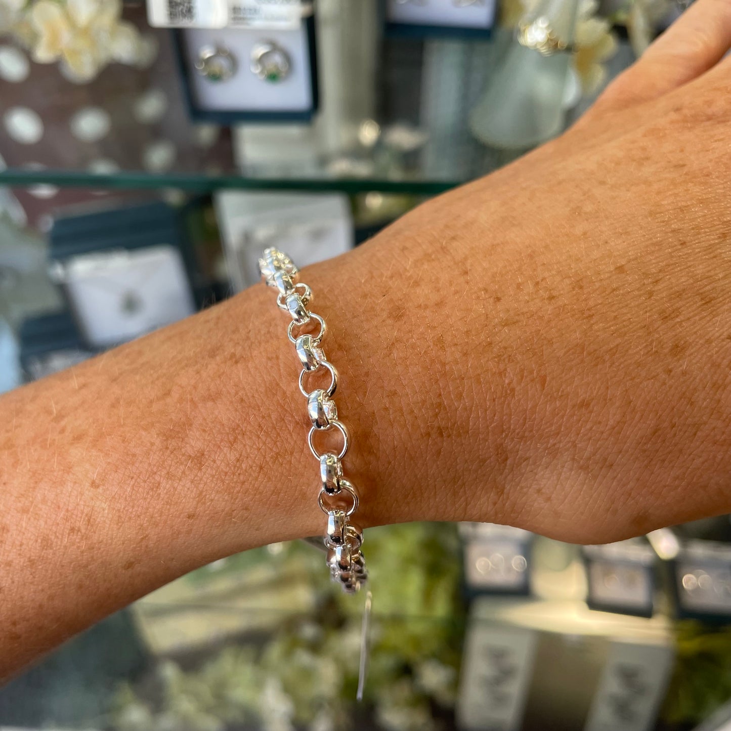 Silver 5mm Round Belcher Link Bracelet - 7.5"