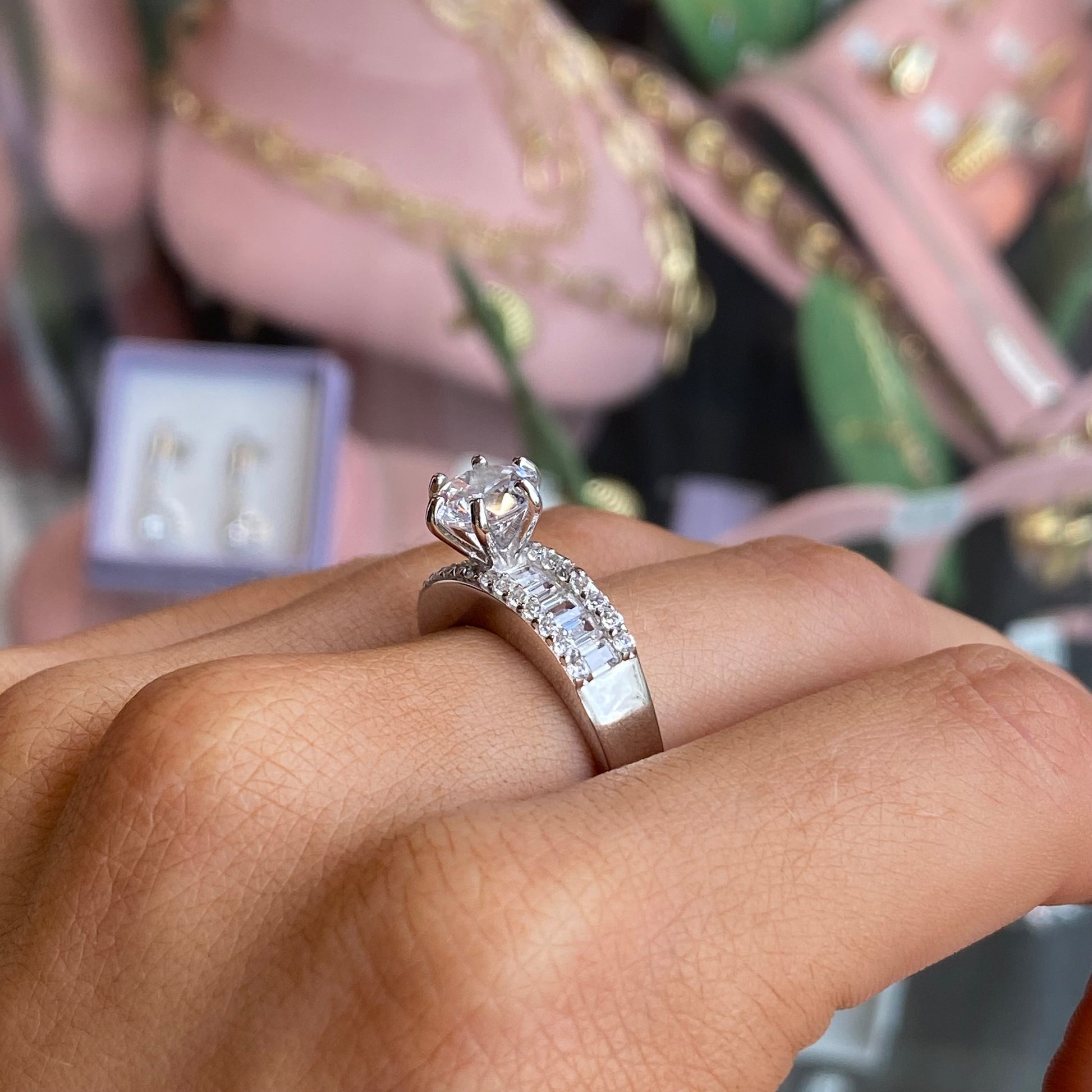 Silver CZ Statement Solitaire Ring - John Ross Jewellers