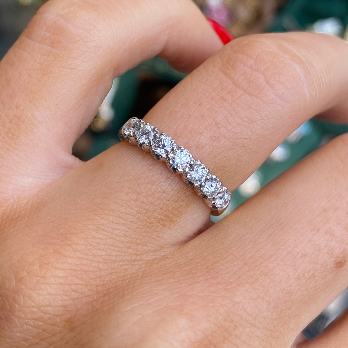 18ct Gold Seven Stone Diamond Eternity Ring | 0.62ct