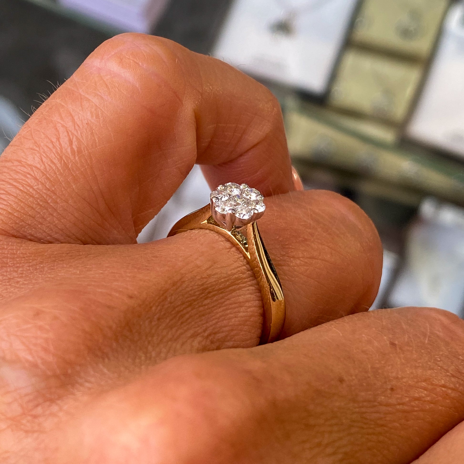 9ct Gold Chloe Solitaire Cluster Engagement Ring | 0.40ct - John Ross Jewellers