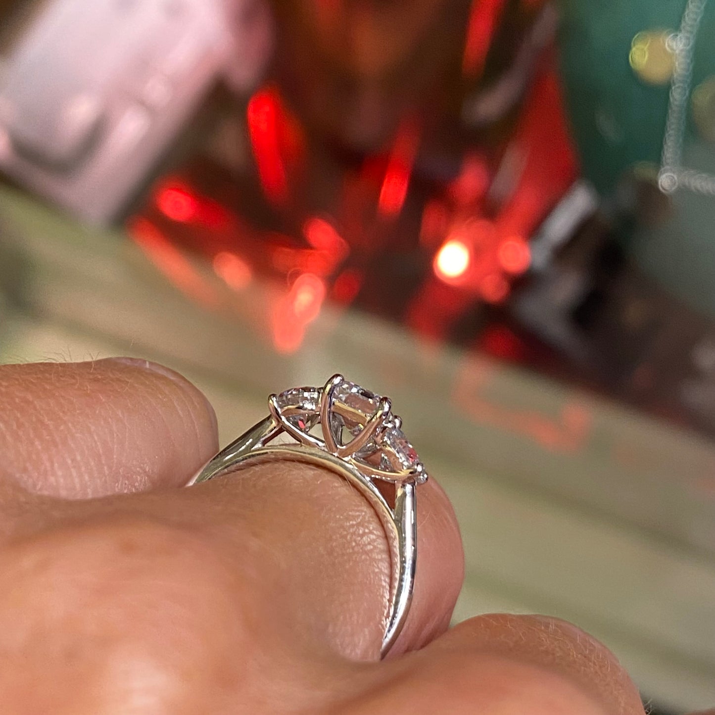 Platinum Trilogy Engagement Ring | Lab Grown