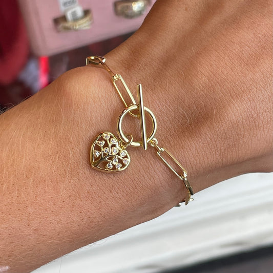 Sunshine CZ T-Bar Bracelet | 18cm - John Ross Jewellers