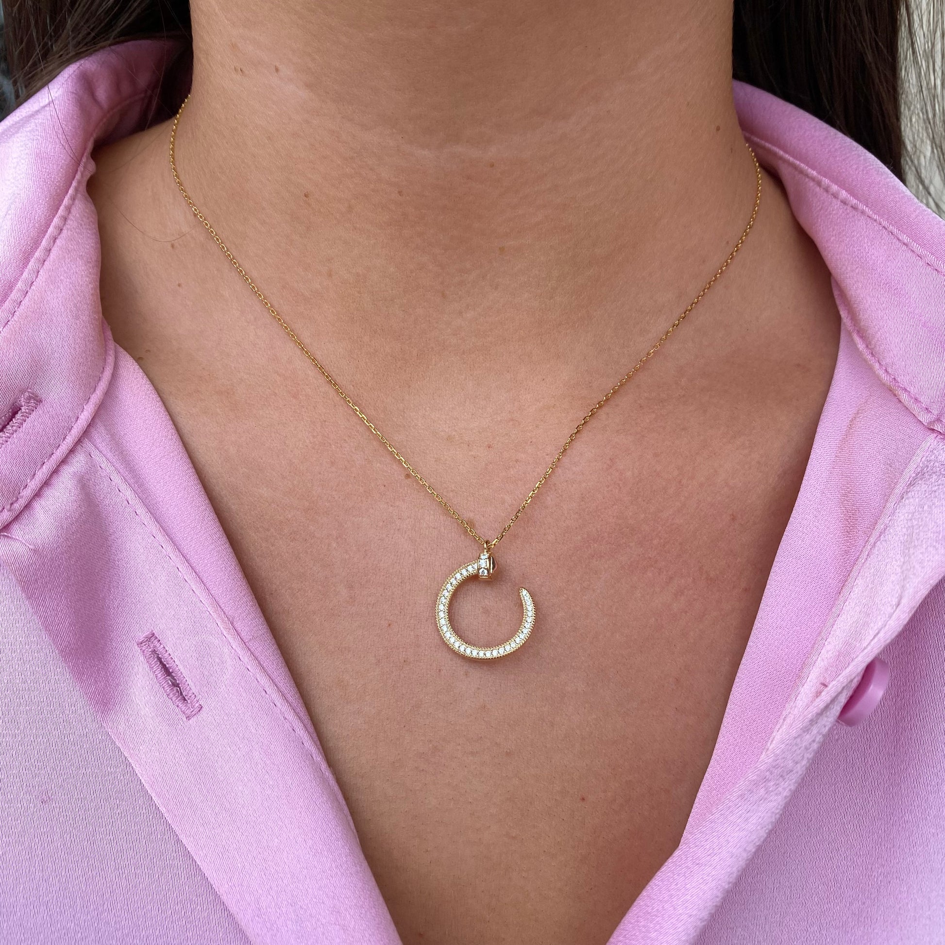 Sunshine CZ Nail Necklace - John Ross Jewellers