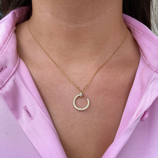 Sunshine CZ Nail Necklace - John Ross Jewellers