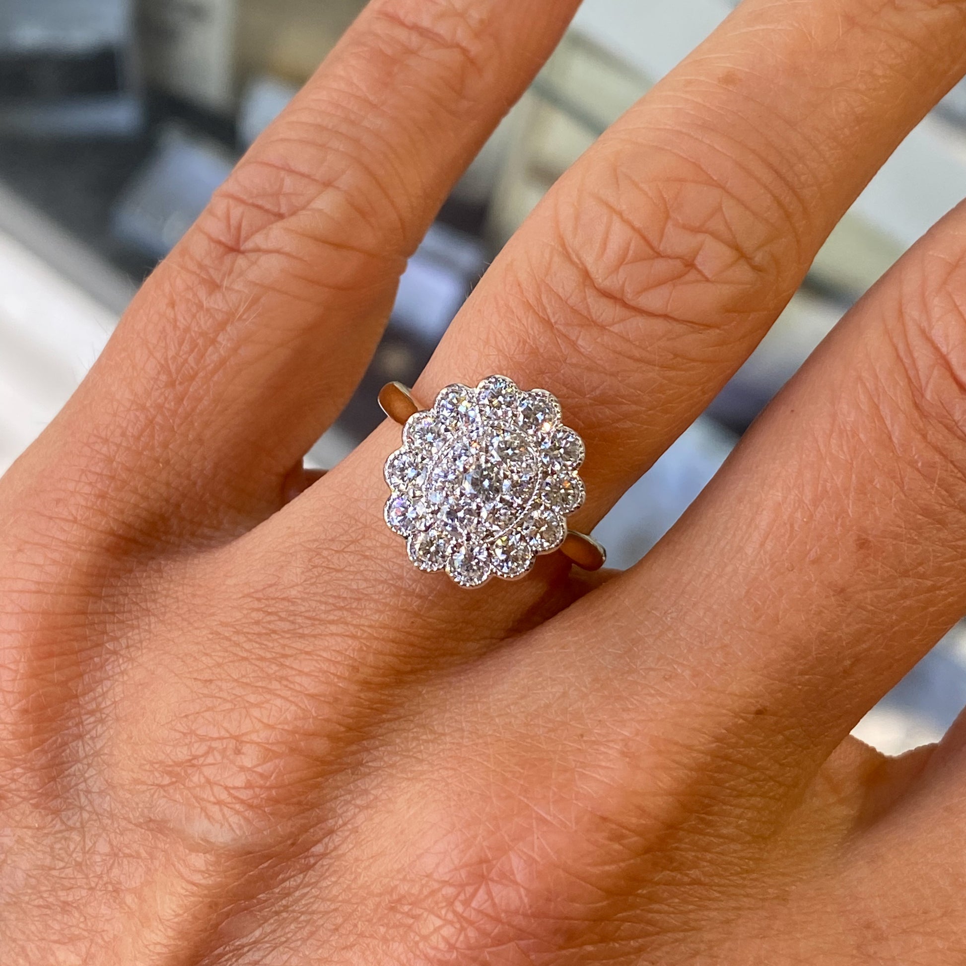 18ct Gold Diamond Cluster Ring John Ross Jewellers