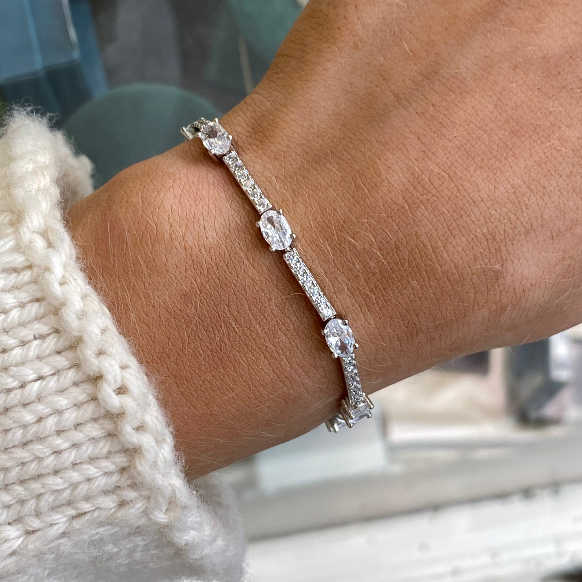 Silver CZ Tennis Bracelet | 18cm