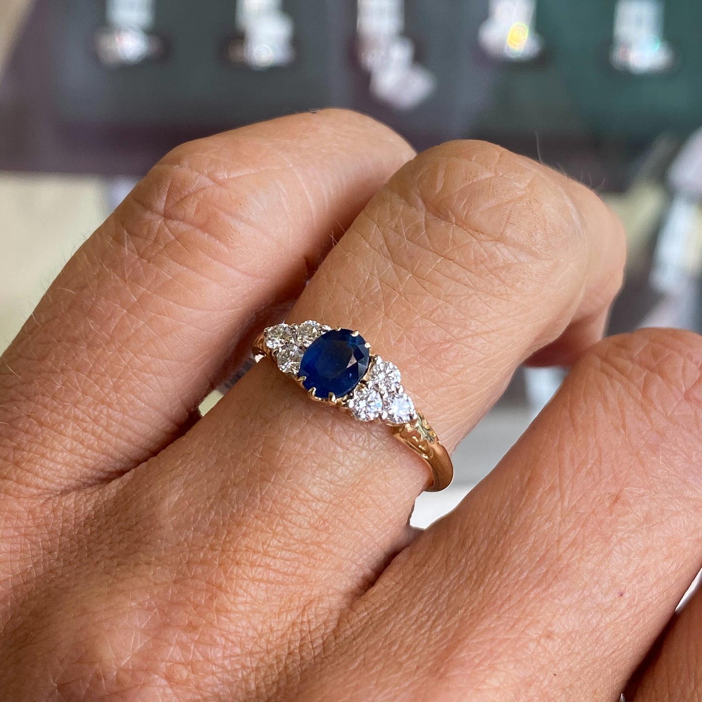 9ct Gold Sapphire & Diamond Ring