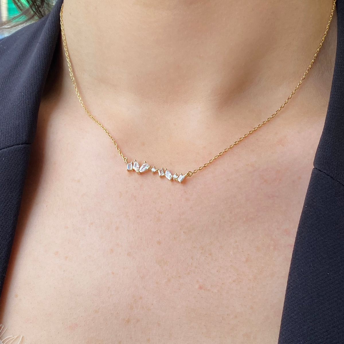 Sunshine Scattered CZ Necklace | 40 + 4cm