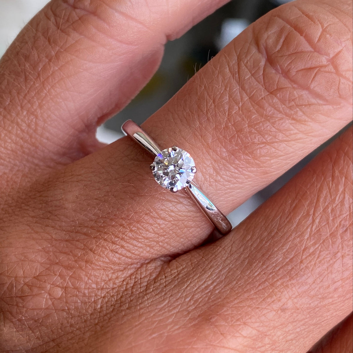 18ct White Gold Solitaire Engagement Ring | 0.50ct Certificated Lab Grown