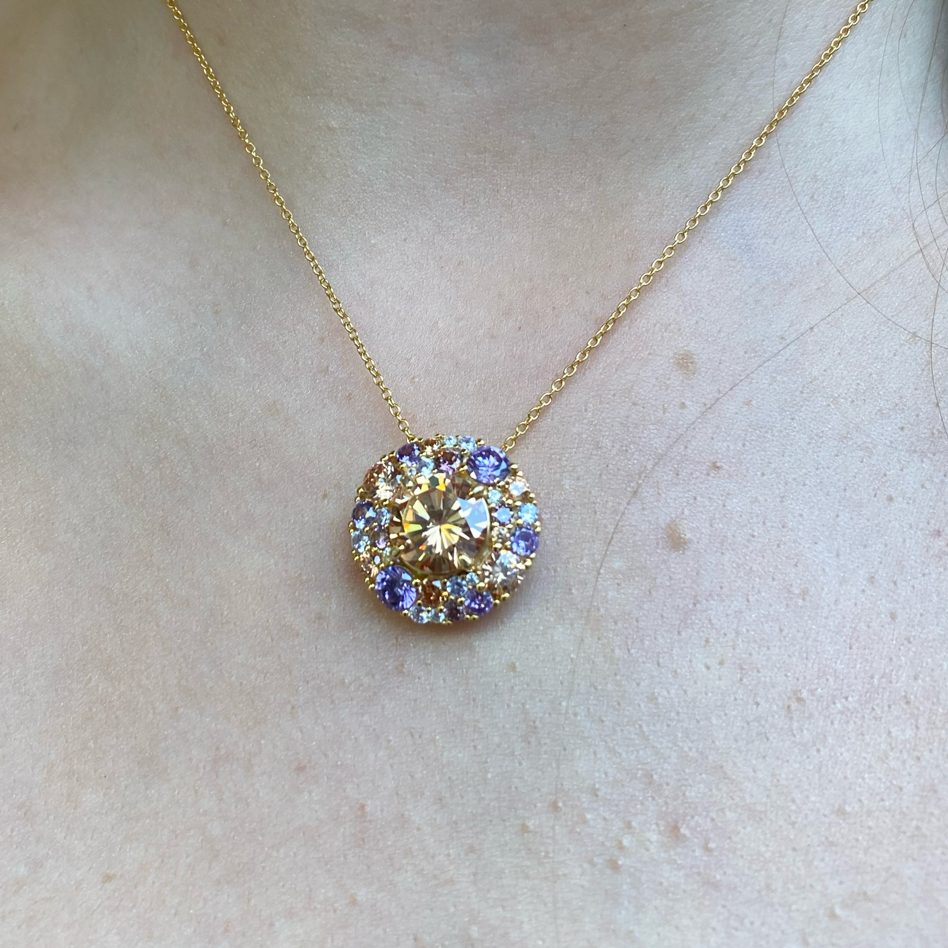 Sunshine Champagne Cocktail Necklace | Cushion - John Ross Jewellers