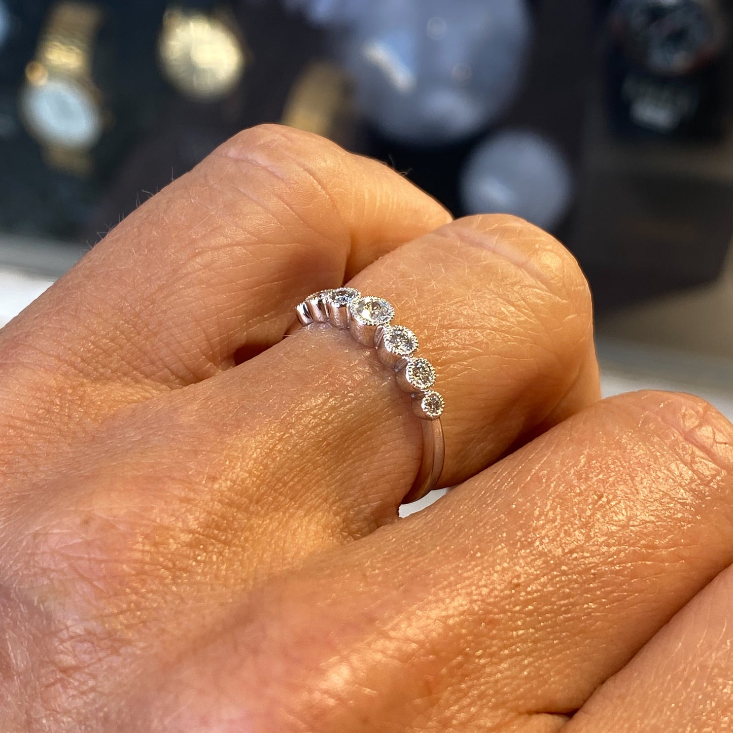 9ct White Gold Graduated Diamond Eternity Ring - John Ross Jewellers