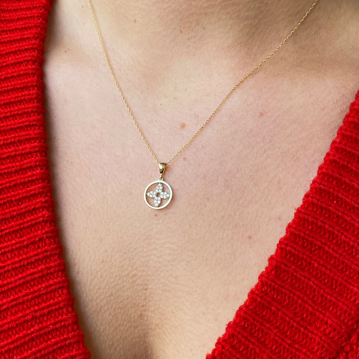 9ct Gold CZ Louis Necklace - John Ross Jewellers