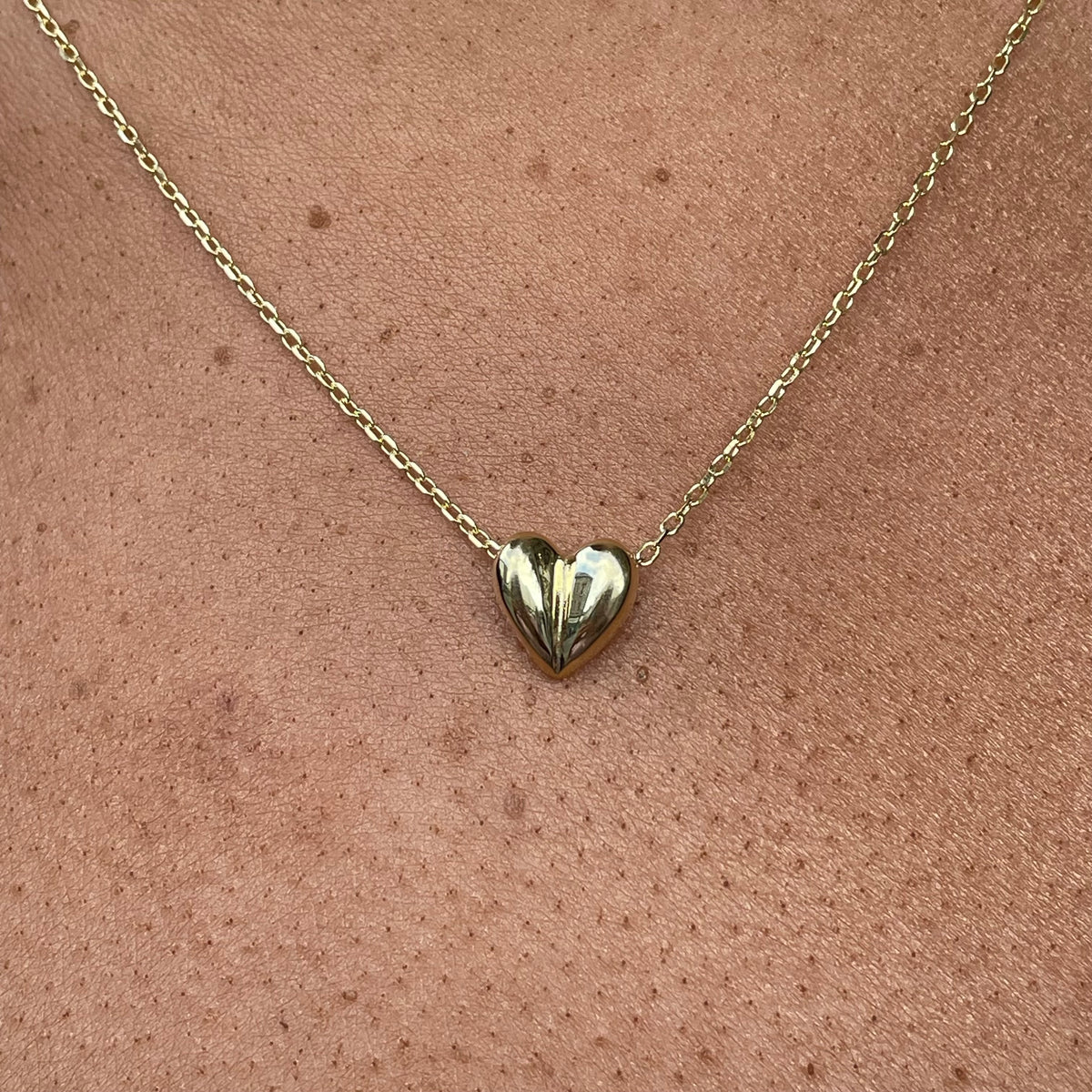 Sunshine Puffed Heart Necklace | 42 + 5cm