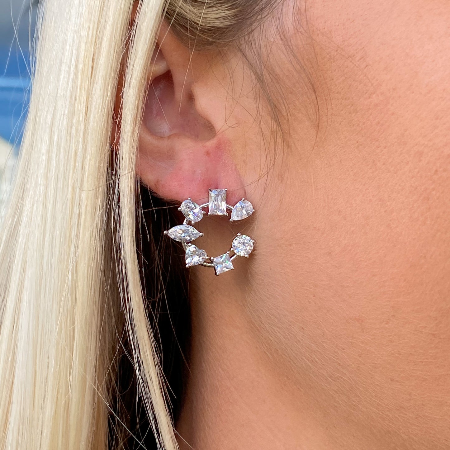 Silver Olivia CZ Drop Earrings - John Ross Jewellers