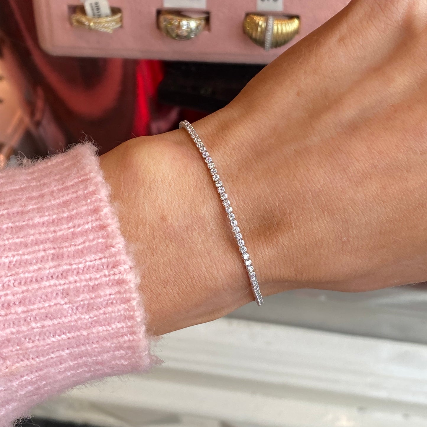 Silver 1.5mm CZ Tennis Bracelet | 16.5+3cm - John Ross Jewellers