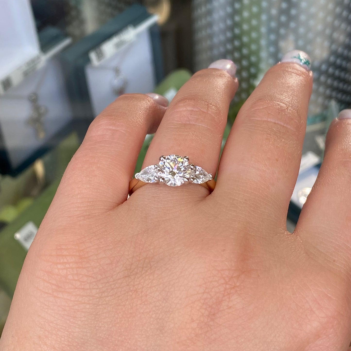 18ct Gold Trilogy Engagement Ring | Certificated Lab 2.23ct