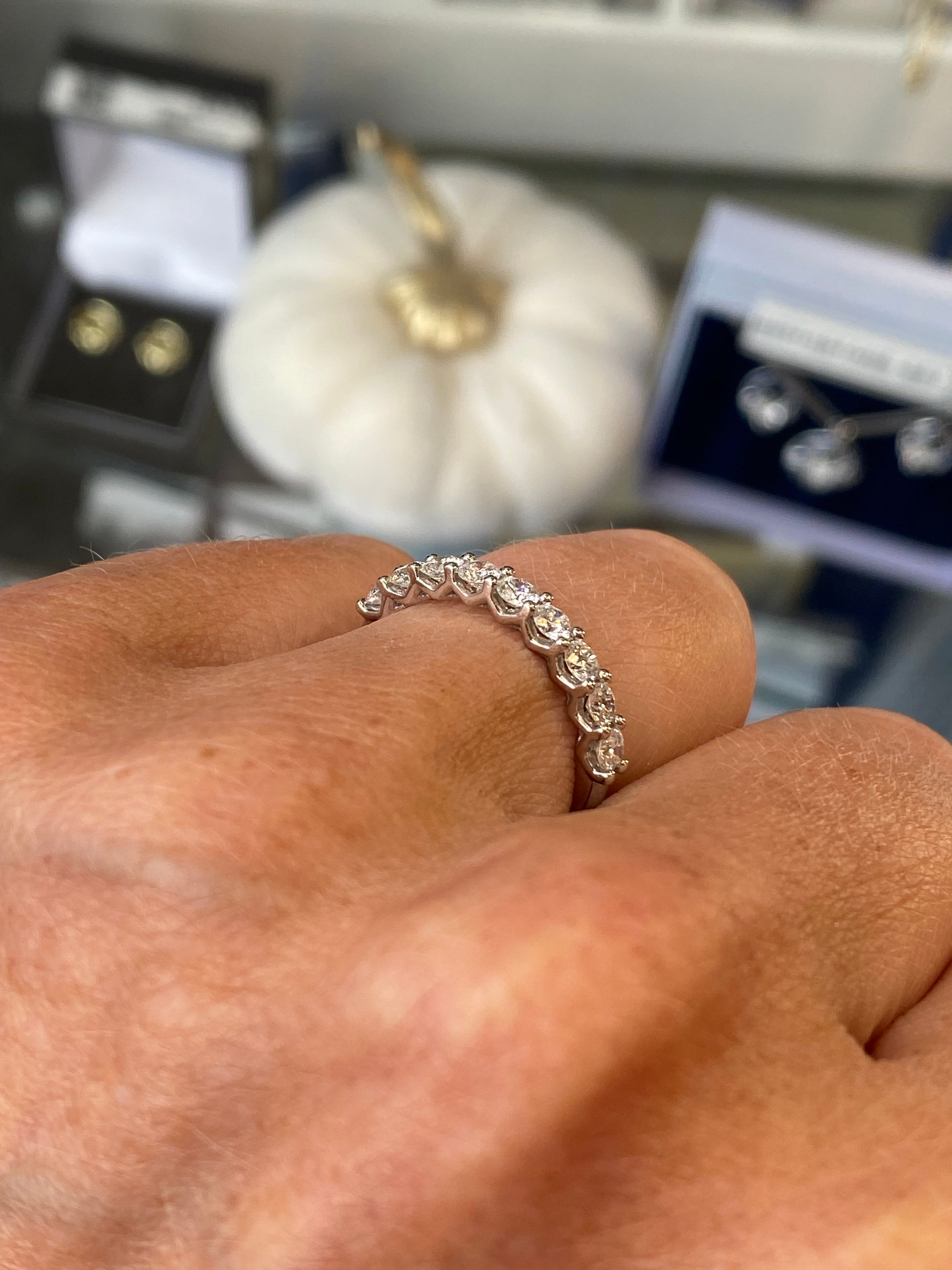 Platinum Nine Stone Diamond Eternity Ring | 0.70ct - John Ross Jewellers