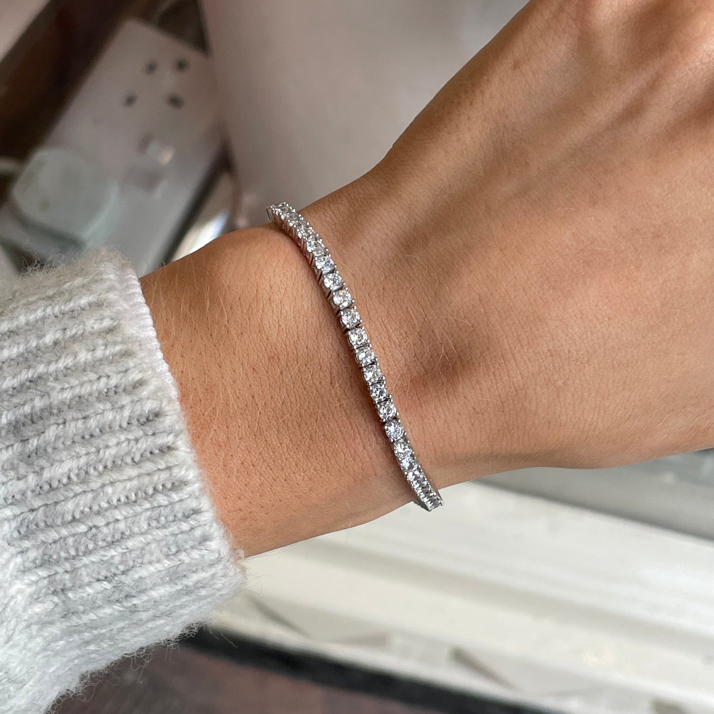 Silver 2.5mm CZ Tennis Bracelet | 18cm - John Ross Jewellers