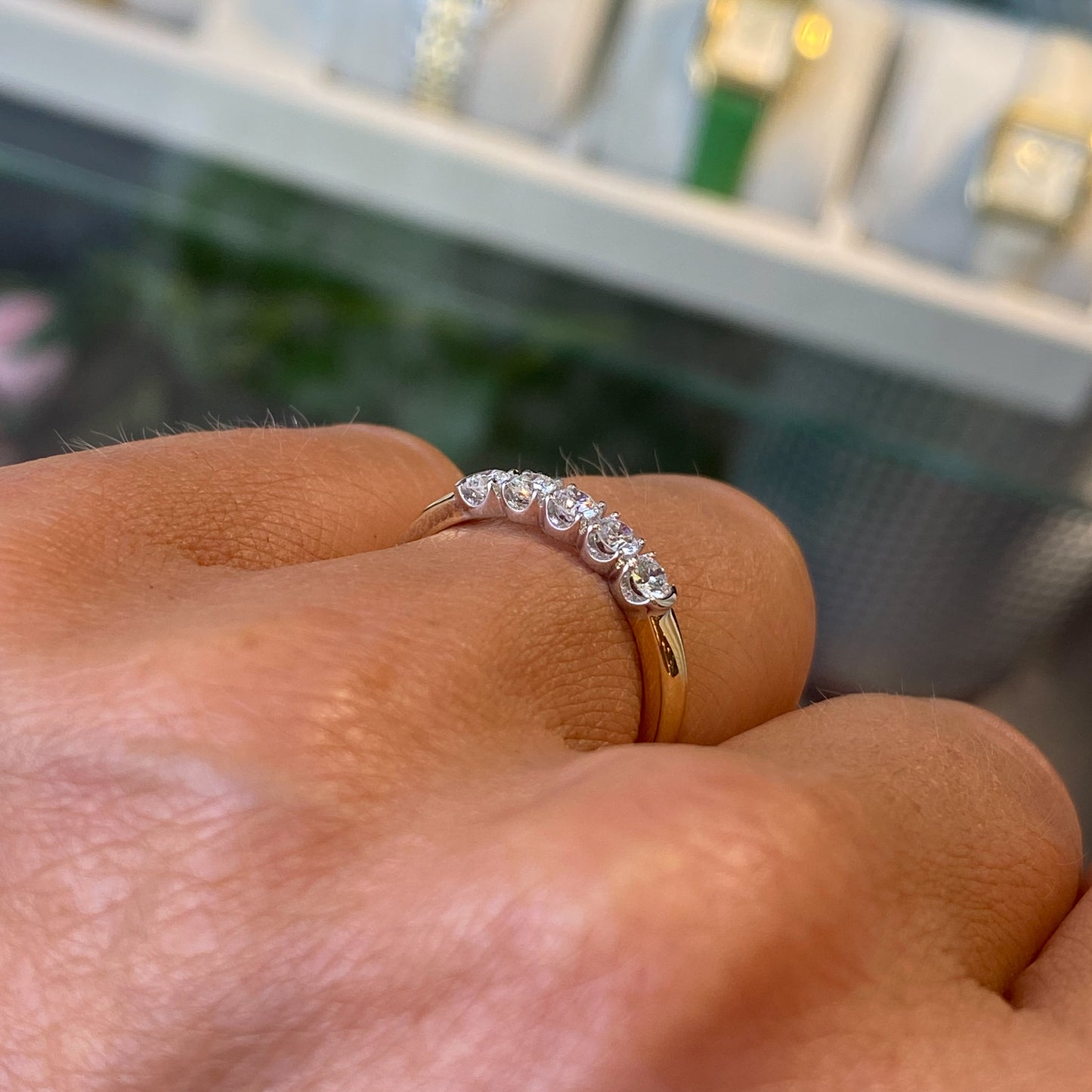 18ct Gold Five Stone Diamond Set Wedding/Eternity Ring | 0.36ct - John Ross Jewellers