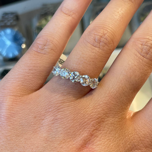 Platinum Five Stone Lab Eternity Ring | 1.96ct - John Ross Jewellers