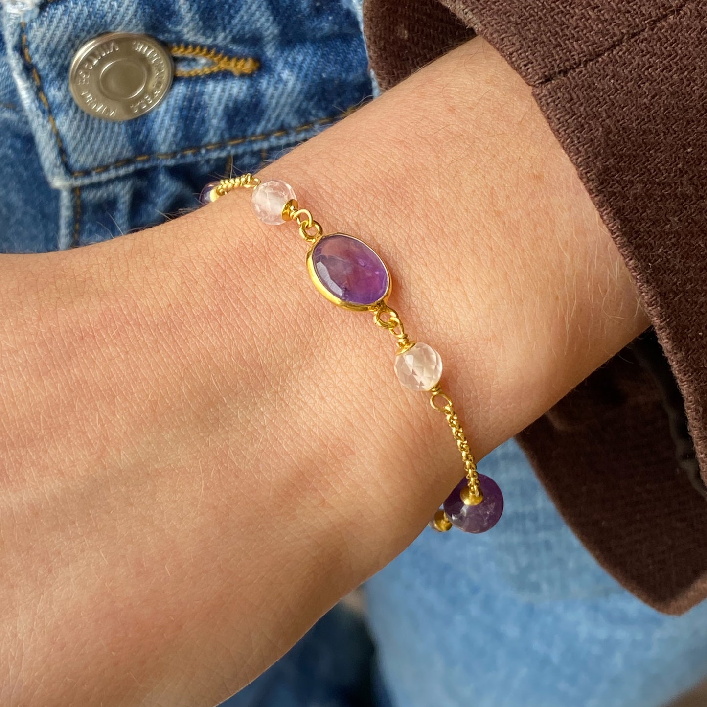 Luberon Amethyst & Rose Quartz Bracelet - John Ross Jewellers