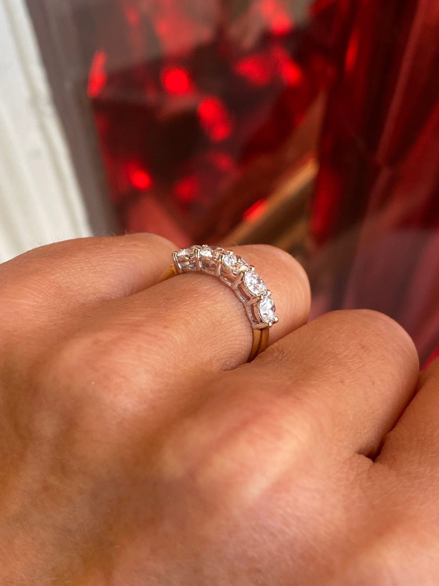 18ct Gold Five Stone Lab Eternity Ring | 1.55ct