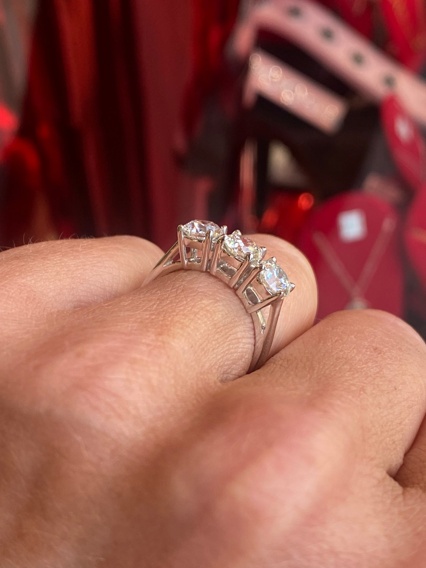 Platinum Diamond Trilogy Engagement Ring | 2.10ct Non Certificated