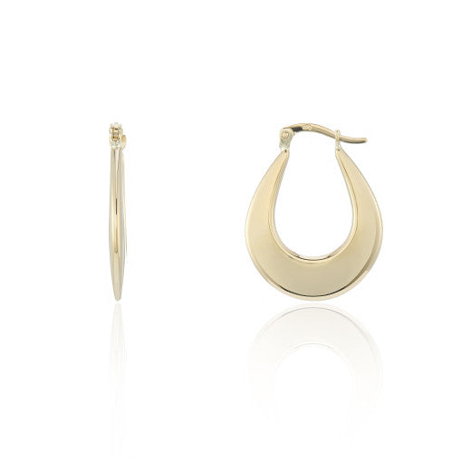 9ct Gold Modern Creole Hoop Earrings - John Ross Jewellers