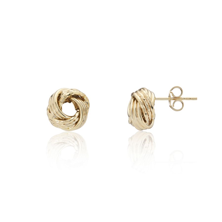 9ct Gold Knot Stud Earrings
