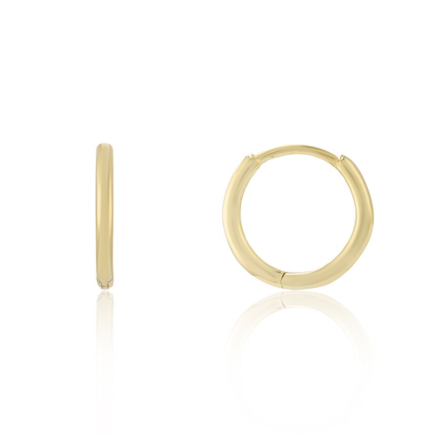 9ct Gold 10mm Sleeper Earrings | Hinged