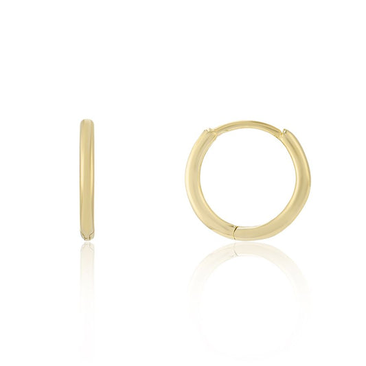 9ct Gold 10mm Sleeper Earrings | Hinged