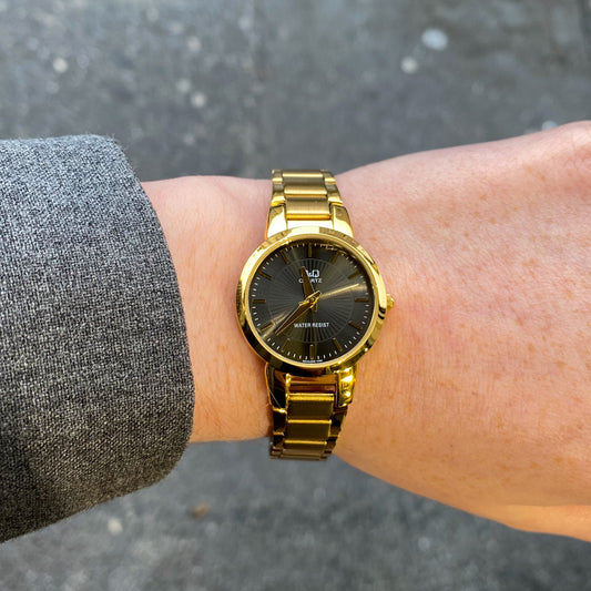 Q&Q Ladies Gold Three-Link Watch - John Ross Jewellers