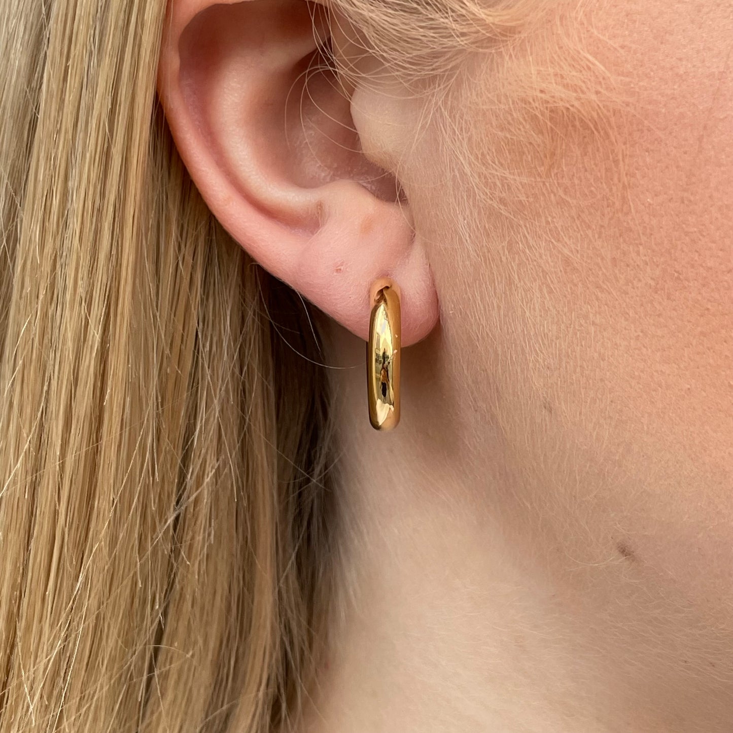 Sunshine Chunky Tube Hoop Earrings | 21mm