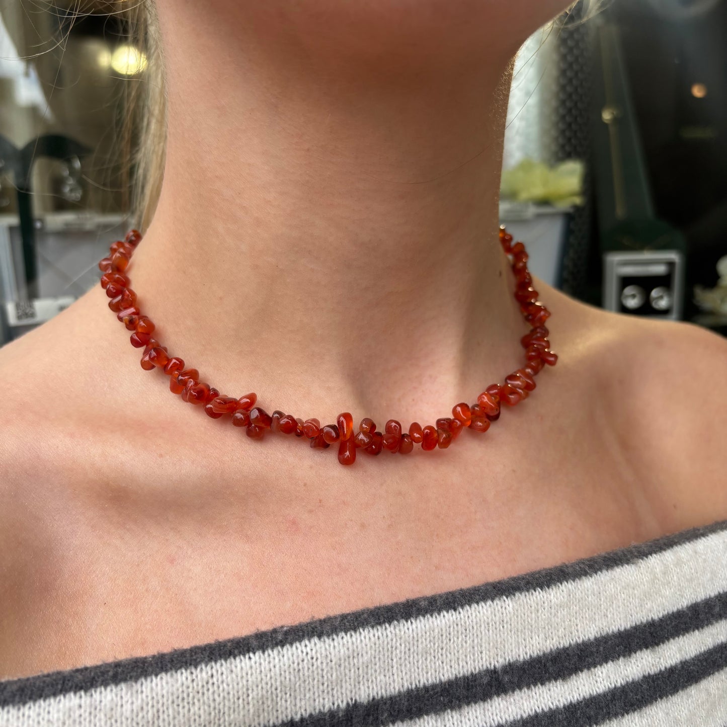 REBECCA Natural Carnelian Necklace