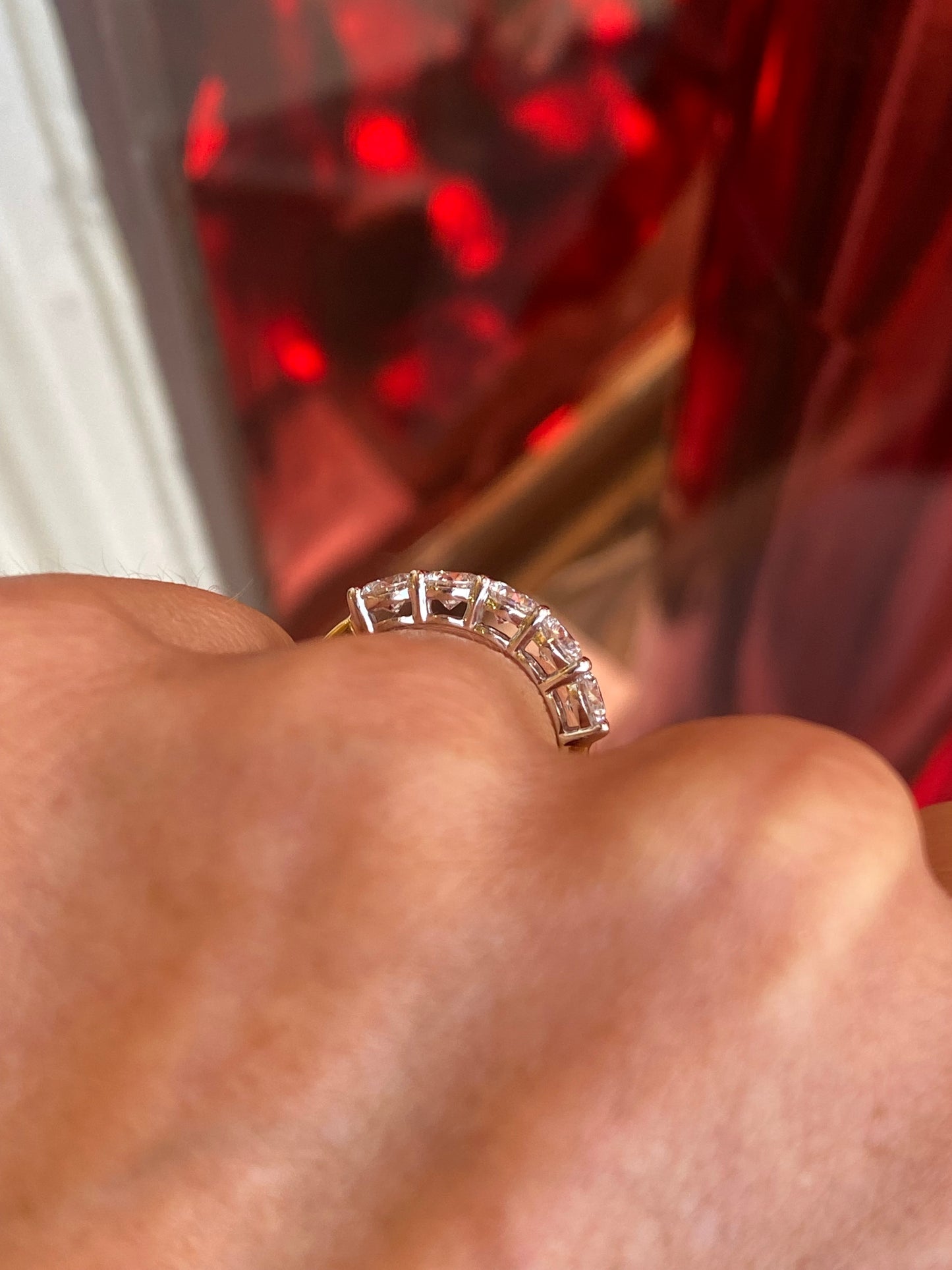 18ct Gold Five Stone Lab Eternity Ring | 1.55ct